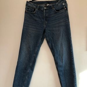 H&M dark blue mom jeans